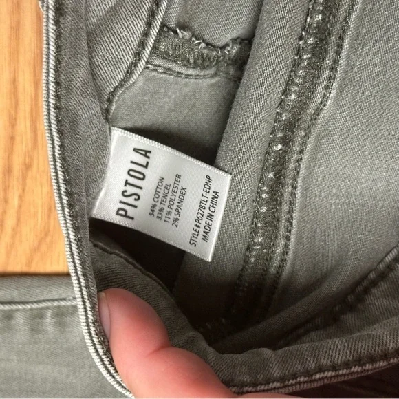 Pistola stretchy skinny moto Kim possible size 26 gray green jeans P6278TLT-EDNP - Picture 5 of 5